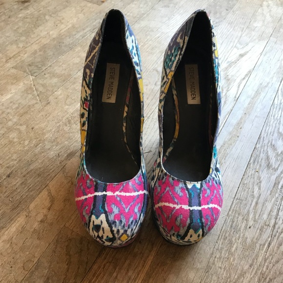 Steve Madden Pammy Platform Wedge 9.5 multi color - Picture 4 of 8